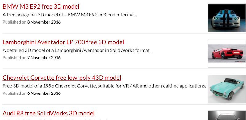 50 Sites to Download Free 3D Models – Best Of